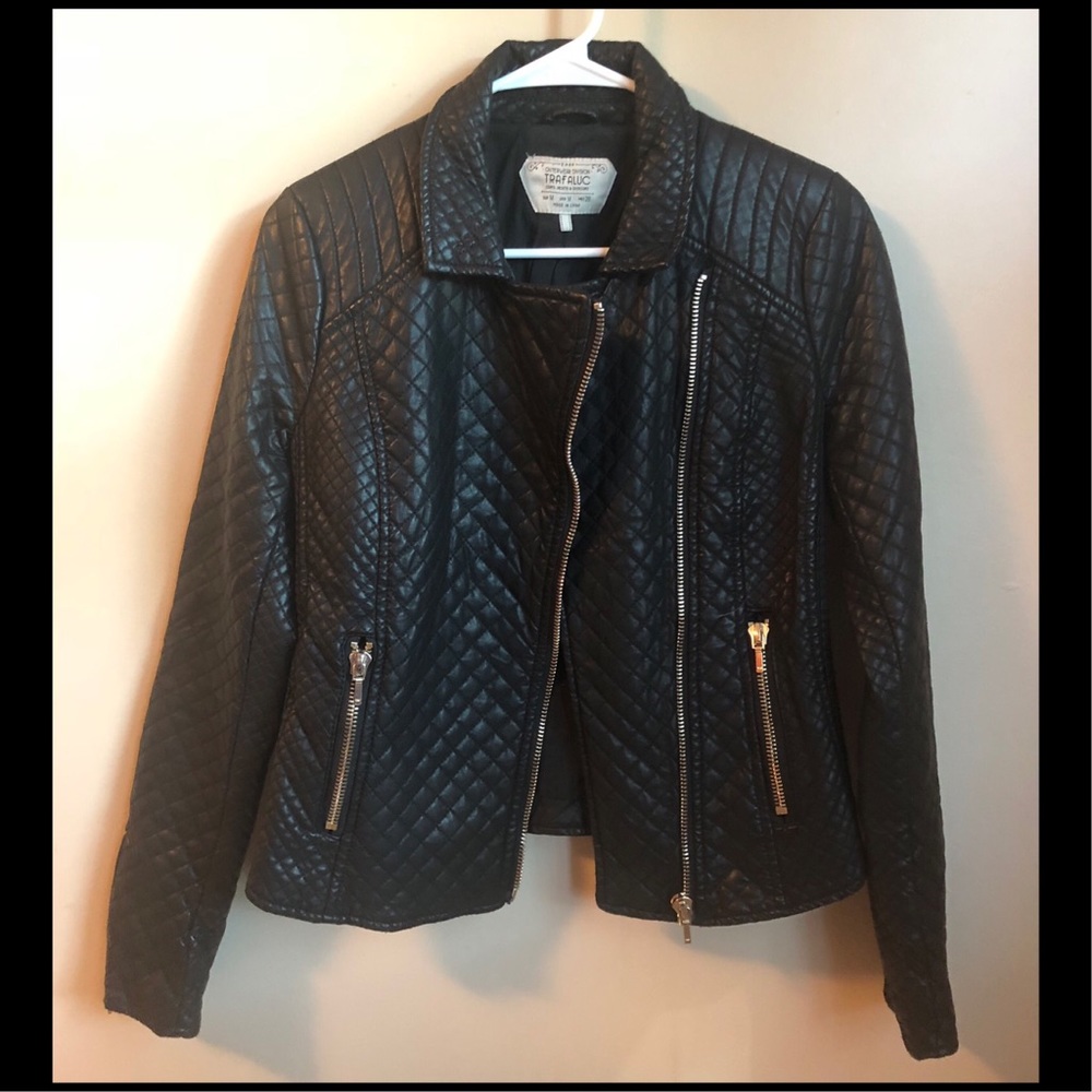 Zara leather motorcycle style jacket